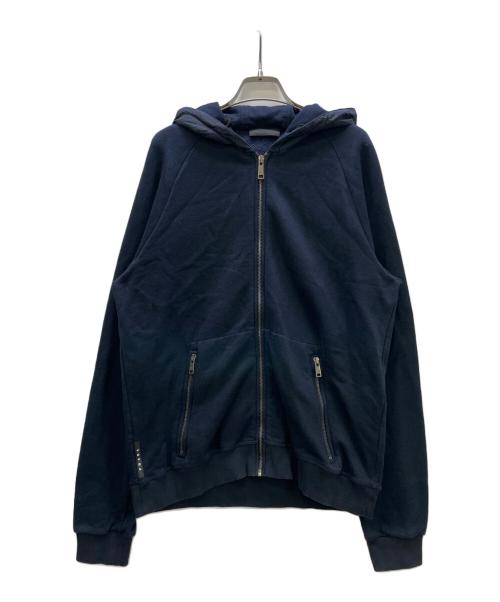 PRADA（プラダ）PRADA (プラダ) ナイロン切替ジップパーカー ネイビー サイズ:XLの古着・服飾アイテム