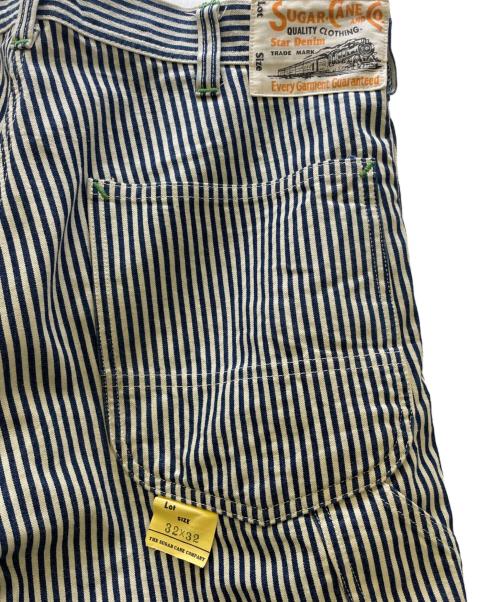 SUGAR CANE（シュガーケーン）SUGAR CANE (シュガーケーン) 11oz ヒッコリーストライプ ワークパンツ ネイビー×ホワイト サイズ:32の古着・服飾アイテム
