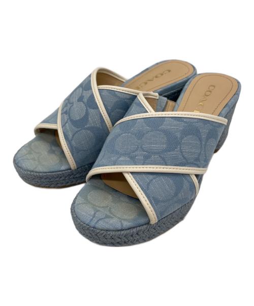 COACH（コーチ）COACH (コーチ) エスパドリーユ サンダル ブルー サイズ:US5の古着・服飾アイテム