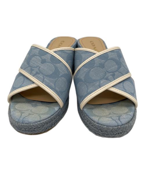 COACH（コーチ）COACH (コーチ) エスパドリーユ サンダル ブルー サイズ:US5の古着・服飾アイテム