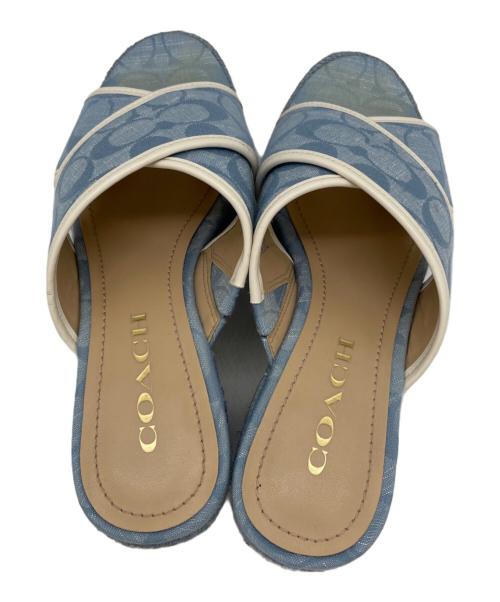 COACH（コーチ）COACH (コーチ) エスパドリーユ サンダル ブルー サイズ:US5の古着・服飾アイテム