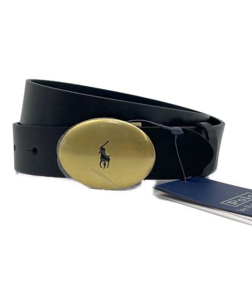 POLO RALPH LAUREN（ポロ・ラルフローレン）POLO RALPH LAUREN (ポロ・ラルフローレン) Polo ID オーバルバックル ヴァケッタ ベルト ブラック サイズ:XS 未使用品の古着・服飾アイテム