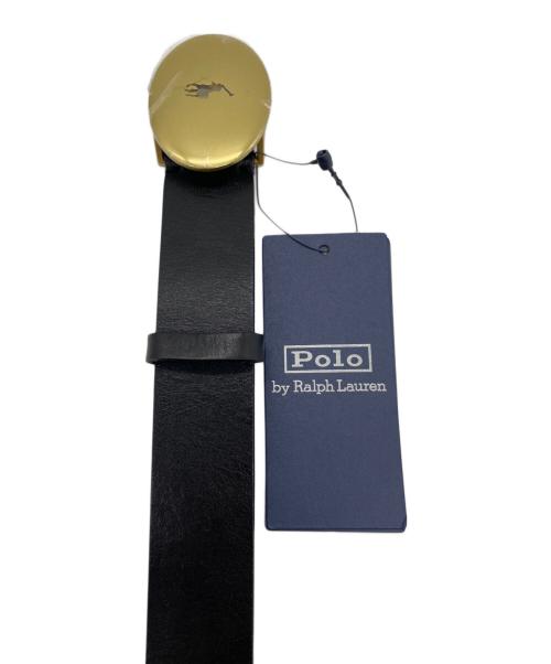 POLO RALPH LAUREN（ポロ・ラルフローレン）POLO RALPH LAUREN (ポロ・ラルフローレン) Polo ID オーバルバックル ヴァケッタ ベルト ブラック サイズ:XS 未使用品の古着・服飾アイテム