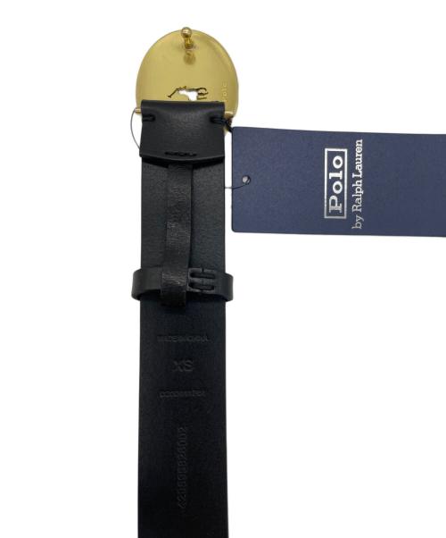POLO RALPH LAUREN（ポロ・ラルフローレン）POLO RALPH LAUREN (ポロ・ラルフローレン) Polo ID オーバルバックル ヴァケッタ ベルト ブラック サイズ:XS 未使用品の古着・服飾アイテム