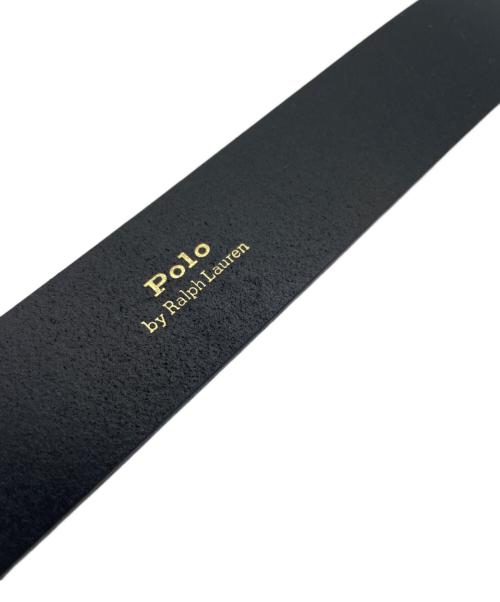 POLO RALPH LAUREN（ポロ・ラルフローレン）POLO RALPH LAUREN (ポロ・ラルフローレン) Polo ID オーバルバックル ヴァケッタ ベルト ブラック サイズ:XS 未使用品の古着・服飾アイテム