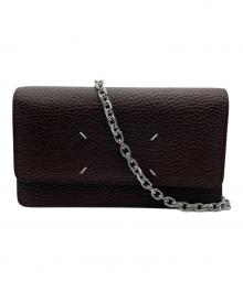 Maison Margiela（メゾンマルジェラ）の古着「グレインレザー チェーン ロングウォレット」｜ブラウン