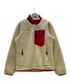 ）の古着「フリースジャケット」｜ベージュ×レッド