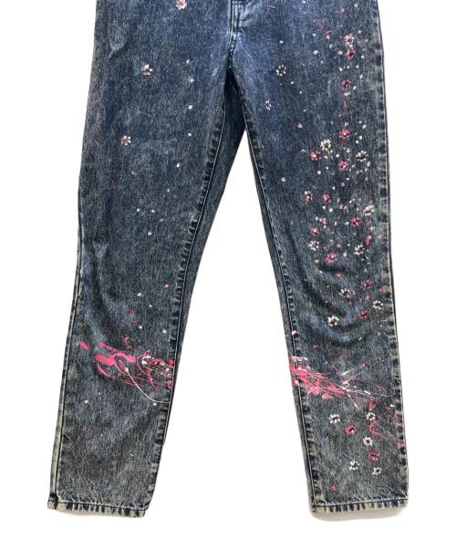 MIU MIU（ミュウミュウ）MIU MIU (ミュウミュウ) デニムパンツ フラワーペイント ネイビー サイズ:W28の古着・服飾アイテム
