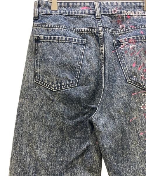 MIU MIU（ミュウミュウ）MIU MIU (ミュウミュウ) デニムパンツ フラワーペイント ネイビー サイズ:W28の古着・服飾アイテム