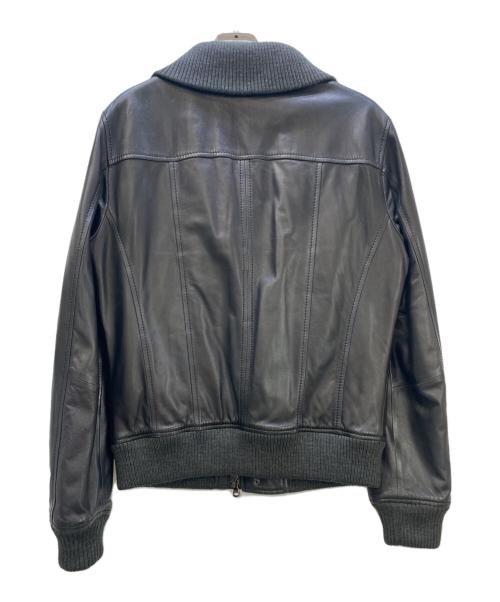 DOLCE & GABBANA（ドルチェ＆ガッバーナ）DOLCE & GABBANA (ドルチェ＆ガッバーナ) レザージャケット ブラック サイズ:50の古着・服飾アイテム