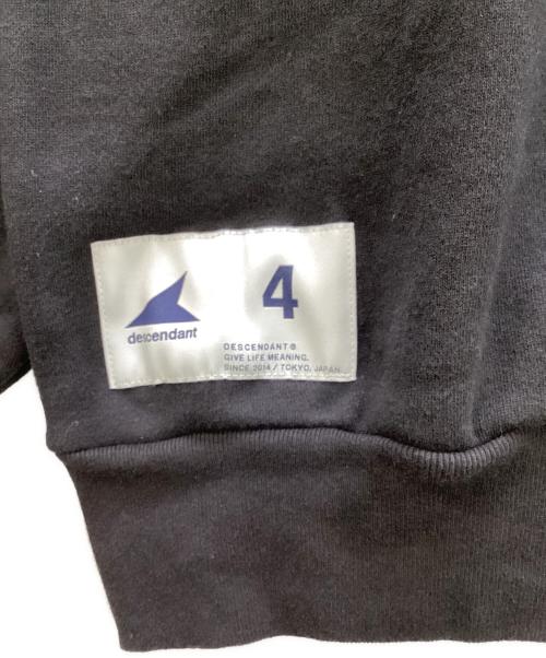 DESCENDANT（ディセンダント）DESCENDANT (ディセンダント) 刺繍 ロゴ クルーネック トレーナー ブラック サイズ:4の古着・服飾アイテム