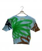 PLEATS PLEASEプリーツプリーズ）の古着「半袖カットソー」｜ブルー×イエロー