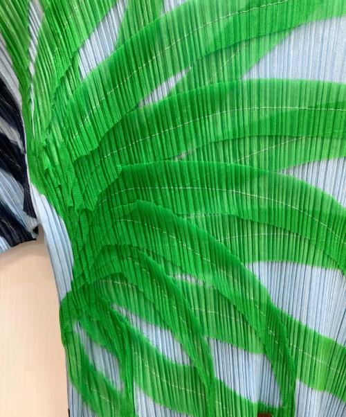 PLEATS PLEASE（プリーツプリーズ）PLEATS PLEASE (プリーツプリーズ) 半袖カットソー ブルー×イエロー サイズ:4の古着・服飾アイテム