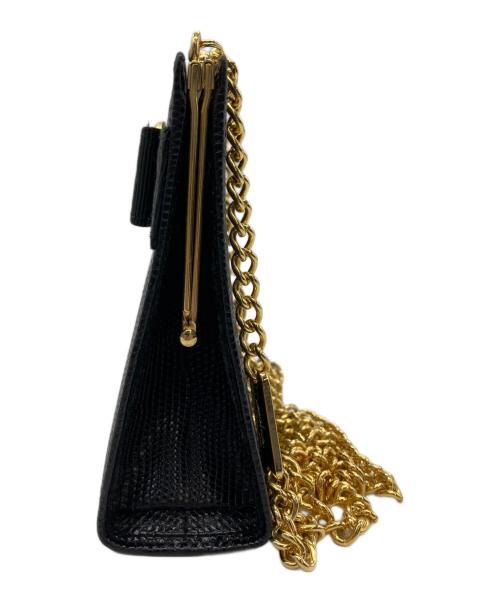 Salvatore Ferragamo（サルヴァトーレ フェラガモ）Salvatore Ferragamo (サルヴァトーレ フェラガモ) チェーンショルダーバッグ ヴァラリボン ブラックの古着・服飾アイテム