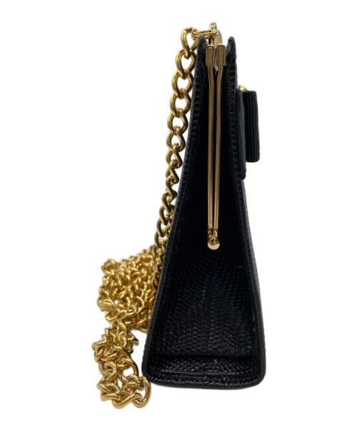 Salvatore Ferragamo（サルヴァトーレ フェラガモ）Salvatore Ferragamo (サルヴァトーレ フェラガモ) チェーンショルダーバッグ ヴァラリボン ブラックの古着・服飾アイテム