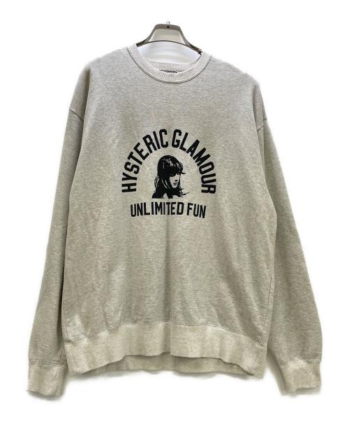 Hysteric Glamour（ヒステリックグラマー）Hysteric Glamour (ヒステリックグラマー) UNLIMITED FUN スウェット ライトグレー サイズ:XLの古着・服飾アイテム