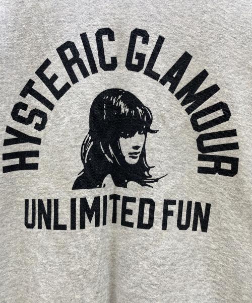 Hysteric Glamour（ヒステリックグラマー）Hysteric Glamour (ヒステリックグラマー) UNLIMITED FUN スウェット ライトグレー サイズ:XLの古着・服飾アイテム