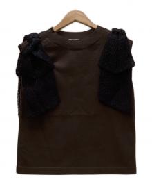 NOLLEY'S（ノーリーズ）の古着「ノースリーブニット」｜ブラウン×ブラック