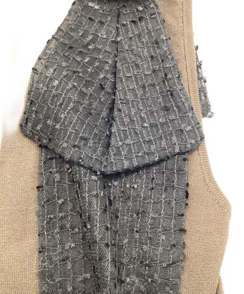 NOLLEY'S（ノーリーズ）NOLLEY'S (ノーリーズ) ノースリーブニット ブラウン×ブラック サイズ:38 未使用品の古着・服飾アイテム