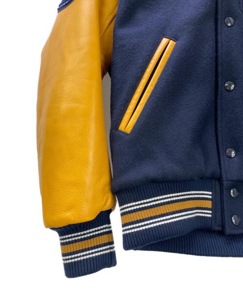 Canterbury（カンタベリー）CANTERBURY (カンタベリー) スタジャン ネイビー×ブラウン サイズ:Sの古着・服飾アイテム