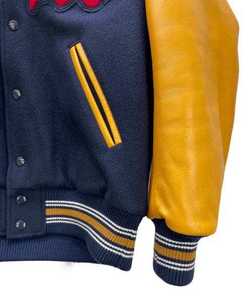 Canterbury（カンタベリー）CANTERBURY (カンタベリー) スタジャン ネイビー×ブラウン サイズ:Sの古着・服飾アイテム