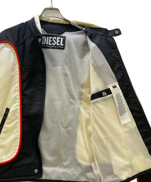 DIESEL（ディーゼル）DIESEL (ディーゼル) レーシングジャケット ブラック×ホワイト サイズ:Lの古着・服飾アイテム