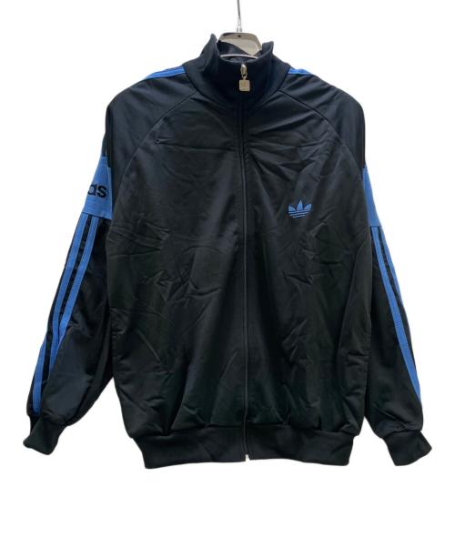 adidas（アディダス）adidas (アディダス) トラックジャケット ブラック×ブルー サイズ:XL 未使用品の古着・服飾アイテム