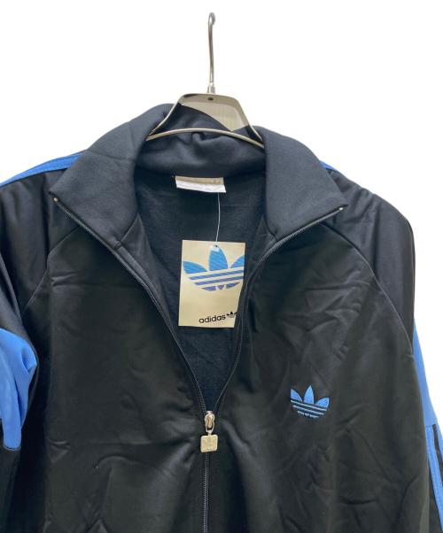 adidas（アディダス）adidas (アディダス) トラックジャケット ブラック×ブルー サイズ:XL 未使用品の古着・服飾アイテム