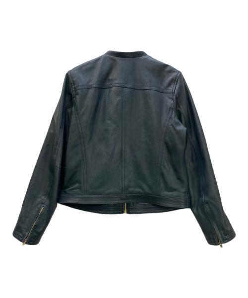 TOMORROW LAND collection（トゥモローランドコレクション）TOMORROW LAND collection (トゥモローランドコレクション) ラムレザー ジップアップブルゾン ネイビー サイズ:40の古着・服飾アイテム