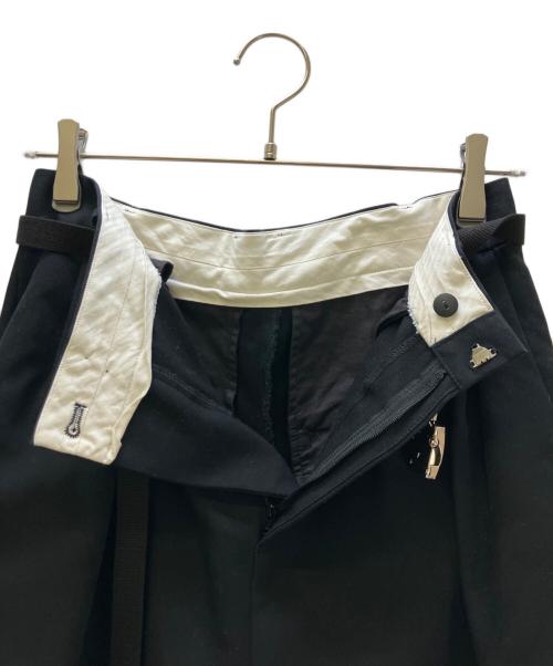 ETRE（エトレ）etre (エトレ) ベルテッドハイウエストタックパンツ ブラック サイズ:Mの古着・服飾アイテム