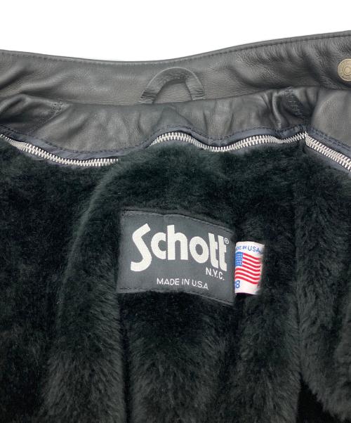 Schott（ショット）Schott (ショット) レザーライダースジャケット ブラック サイズ:38の古着・服飾アイテム
