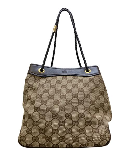 GUCCI（グッチ）GUCCI (グッチ) ハンドバッグ GG ブラウン×ベージュの古着・服飾アイテム