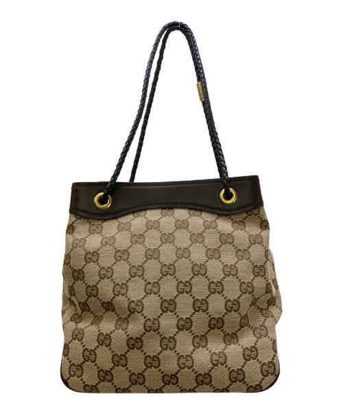 GUCCI（グッチ）GUCCI (グッチ) ハンドバッグ GG ブラウン×ベージュの古着・服飾アイテム