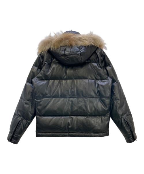 PS Paul Smith（ＰＳポールスミス）PS Paul Smith (ＰＳポールスミス) レザーダウンジャケット ブラック サイズ:Lの古着・服飾アイテム