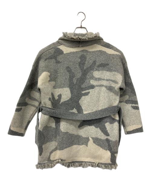 1piu1uguale3（ウノピュウノウグァーレトレ）1piu1uguale3 (ウノピュウノウグァーレトレ) 厚手カーディガン グレー×ホワイト サイズ:A10/Ⅲの古着・服飾アイテム