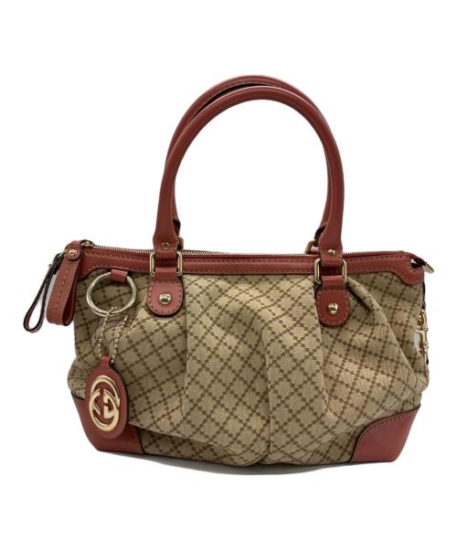 GUCCI（グッチ）GUCCI (グッチ) 2WAYバッグ ベージュ×ピンクの古着・服飾アイテム