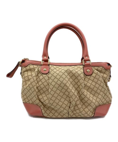GUCCI（グッチ）GUCCI (グッチ) 2WAYバッグ ベージュ×ピンクの古着・服飾アイテム