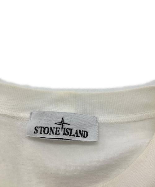 STONE ISLAND（ストーンアイランド）STONE ISLAND (ストーンアイランド) 長袖カットソー HEAVY COTTON JERSEY GARMENT DYED ホワイト サイズ:XLの古着・服飾アイテム