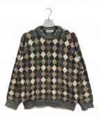Burberry'sバーバリーズ）の古着「アーガイル柄 厚手ニット」｜グレー×ブラウン