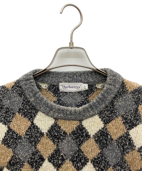 Burberry's（バーバリーズ）Burberry's (バーバリーズ) アーガイル柄 厚手ニット グレー×ブラウン サイズ:Lの古着・服飾アイテム