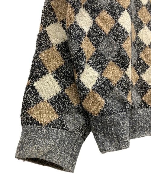 Burberry's（バーバリーズ）Burberry's (バーバリーズ) アーガイル柄 厚手ニット グレー×ブラウン サイズ:Lの古着・服飾アイテム