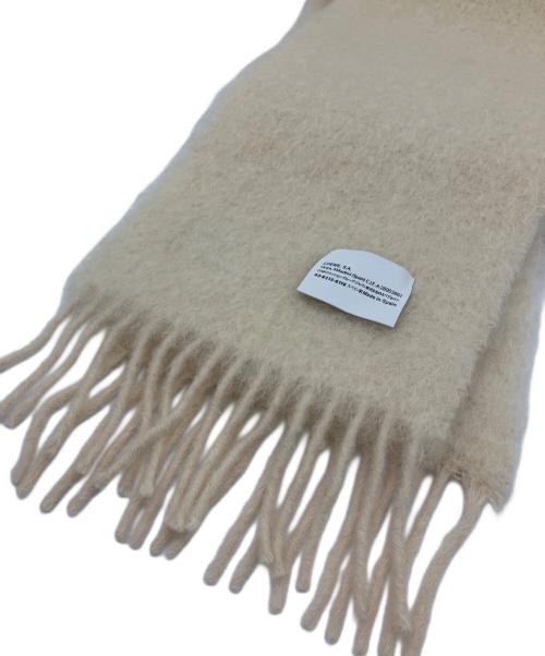 LOEWE（ロエベ）LOEWE (ロエベ) モヘア混マフラー アナグラム レザーパッチ アイボリーの古着・服飾アイテム