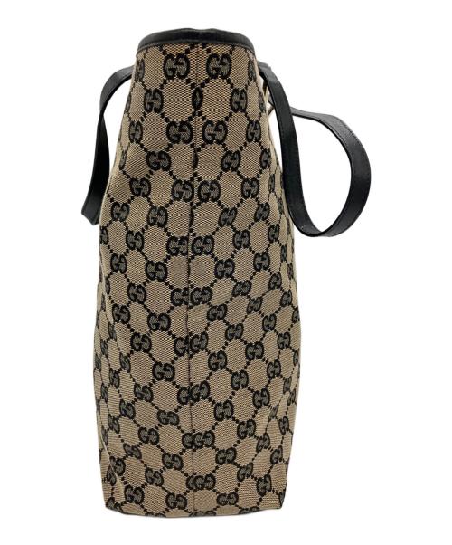 GUCCI（グッチ）GUCCI (グッチ) トートバッグ GG総柄 ベージュ×ブラックの古着・服飾アイテム