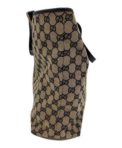 GUCCI（グッチ）GUCCI (グッチ) トートバッグ GG総柄 ベージュ×ブラックの古着・服飾アイテム