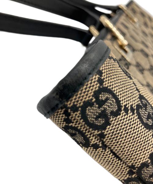 GUCCI（グッチ）GUCCI (グッチ) トートバッグ GG総柄 ベージュ×ブラックの古着・服飾アイテム