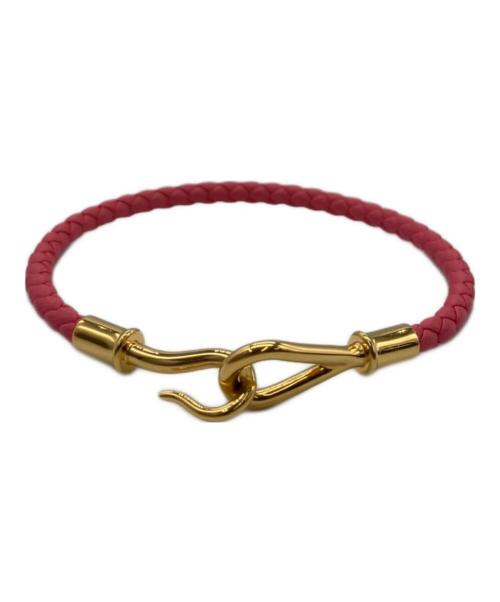 HERMES（エルメス）HERMES (エルメス) ブレスレット ジャンボ シングル ピンク×ゴールドの古着・服飾アイテム