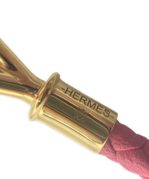 HERMES（エルメス）HERMES (エルメス) ブレスレット ジャンボ シングル ピンク×ゴールドの古着・服飾アイテム
