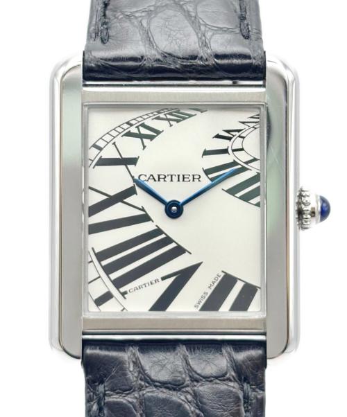 Cartier（カルティエ）Cartier (カルティエ) Tank Solo SM Animated Index Dial タンクソロ SM インデックスアニメーション Ref.W5200018 シルバー文字盤 シルバー文字盤 サイズ:SM/15cmの古着・服飾アイテム