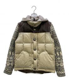 MOUNTAIN RESEARCH（マウンテンリサーチ）の古着「コンチョボタンニット切替ダウンジャケット」｜ベージュ×ブラック