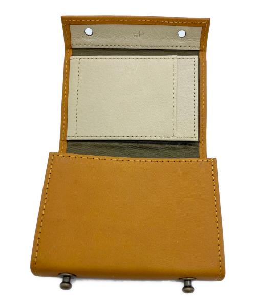 М+（エムピウ）М＋ (エムピウ) 3つ折り財布 ブラウン×ホワイトの古着・服飾アイテム